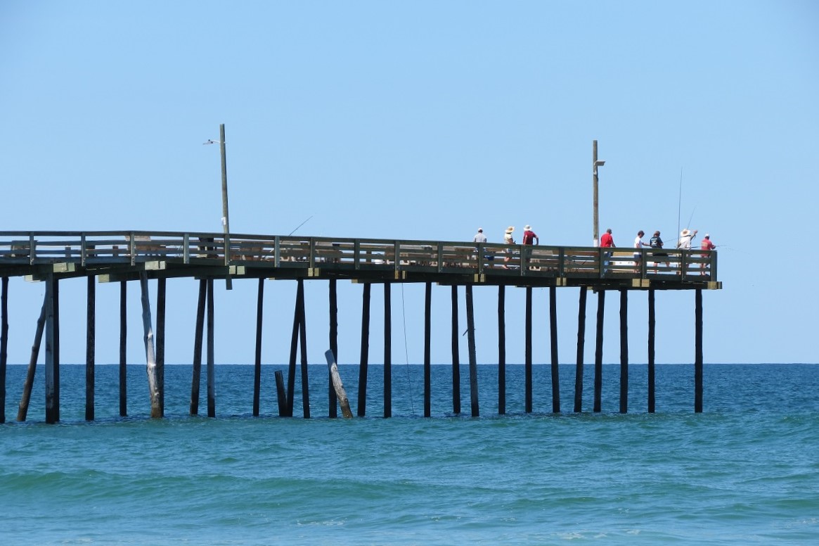 Fishers at the end of Nags Head Fishing Pier